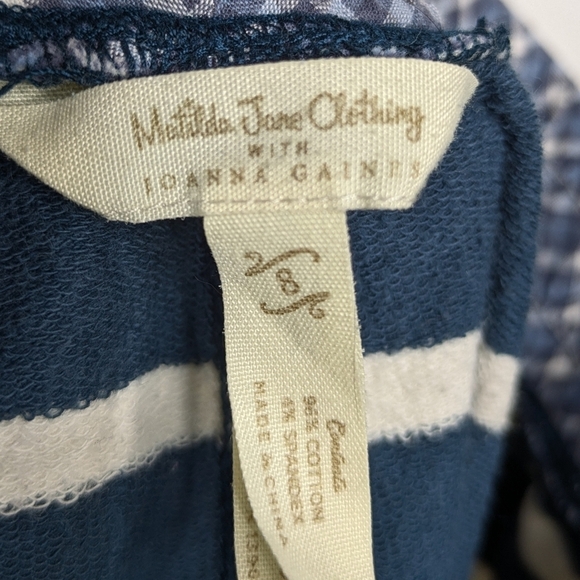 Matilda Jane x Joanna Gaines blue white striped cotton blend shorts 6 - Picture 7 of 8